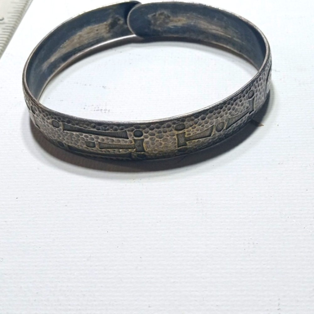 Sterling silver Navajo cuff signed HLR